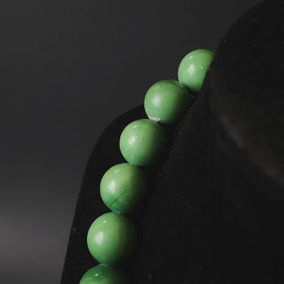 Vintage Green Acrylic Chunky Beaded Geometric Choker Collar Retro Funky Necklace - Picture 4 of 10